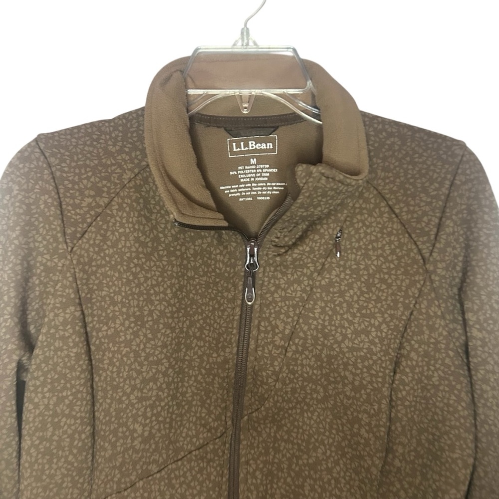 LLBean Fleece Lined Softshell Jacket Women’s M Brown Zip Up Outdoor - Picture 3 of 12